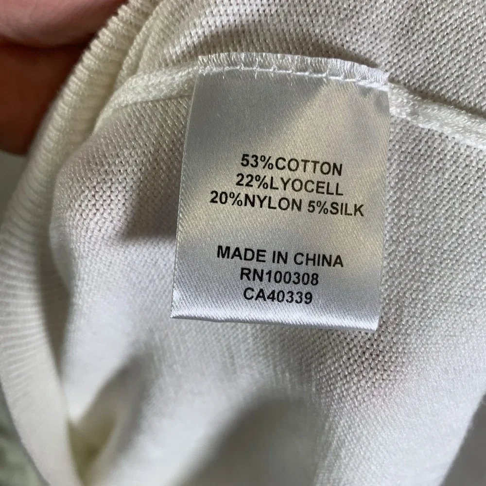 Peter Millar Whitaker Quarter Zip Mens 2XL Pullover White‎ Cotton Silk $185 NEW